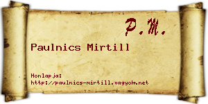 Paulnics Mirtill névjegykártya